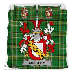 Irish Quigley or O'Quigley Coat of Arms Family Crest Ireland Bedding Set Irish National Tartan Irish County Bedding Set Duvet Covers