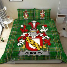 Irish Quigley or O'Quigley Coat of Arms Family Crest Ireland Bedding Set Irish National Tartan Irish County Bedding Set Duvet Covers