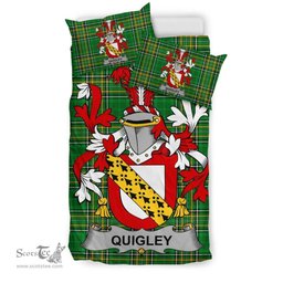 Irish Quigley or O'Quigley Coat of Arms Family Crest Ireland Bedding Set Irish National Tartan Irish County Bedding Set Duvet Covers
