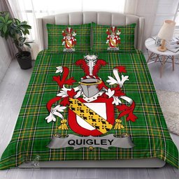 Irish Quigley or O'Quigley Coat of Arms Family Crest Ireland Bedding Set Irish National Tartan Irish County Bedding Set Duvet Covers