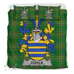Irish Coyle or McCoyle Coat of Arms Family Crest Ireland Bedding Set Irish National Tartan Irish County Bedding Set Duvet Covers