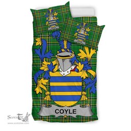 Irish Coyle or McCoyle Coat of Arms Family Crest Ireland Bedding Set Irish National Tartan Irish County Bedding Set Duvet Covers