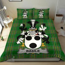 Irish Basile Coat of Arms Family Crest Ireland Bedding Set Irish National Tartan Irish County Bedding Set Duvet Covers