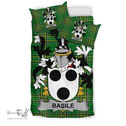 Irish Basile Coat of Arms Family Crest Ireland Bedding Set Irish National Tartan Irish County Bedding Set Duvet Covers