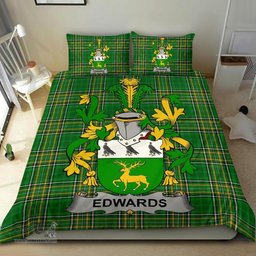 Irish Edwards Coat of Arms Family Crest Ireland Bedding Set Irish National Tartan Irish County Bedding Set Duvet Covers