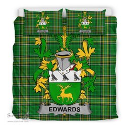 Irish Edwards Coat of Arms Family Crest Ireland Bedding Set Irish National Tartan Irish County Bedding Set Duvet Covers
