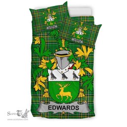 Irish Edwards Coat of Arms Family Crest Ireland Bedding Set Irish National Tartan Irish County Bedding Set Duvet Covers