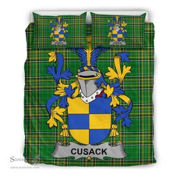 Irish Cusack Coat of Arms Family Crest Ireland Bedding Set Irish National Tartan Irish County Bedding Set Duvet Covers