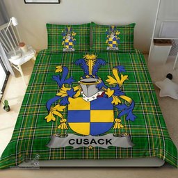 Irish Cusack Coat of Arms Family Crest Ireland Bedding Set Irish National Tartan Irish County Bedding Set Duvet Covers