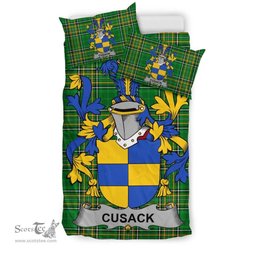 Irish Cusack Coat of Arms Family Crest Ireland Bedding Set Irish National Tartan Irish County Bedding Set Duvet Covers
