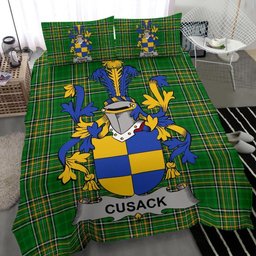 Irish Cusack Coat of Arms Family Crest Ireland Bedding Set Irish National Tartan Irish County Bedding Set Duvet Covers