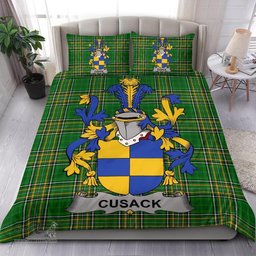 Irish Cusack Coat of Arms Family Crest Ireland Bedding Set Irish National Tartan Irish County Bedding Set Duvet Covers