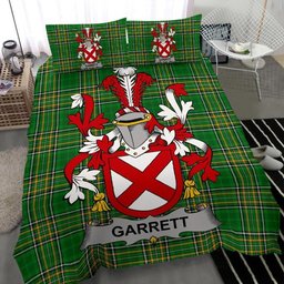 Irish Garrett Coat of Arms Family Crest Ireland Bedding Set Irish National Tartan Irish County Bedding Set Duvet Covers