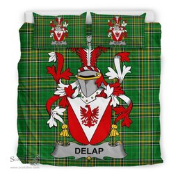 Irish Delap Coat of Arms Family Crest Ireland Bedding Set Irish National Tartan Irish County Bedding Set Duvet Covers