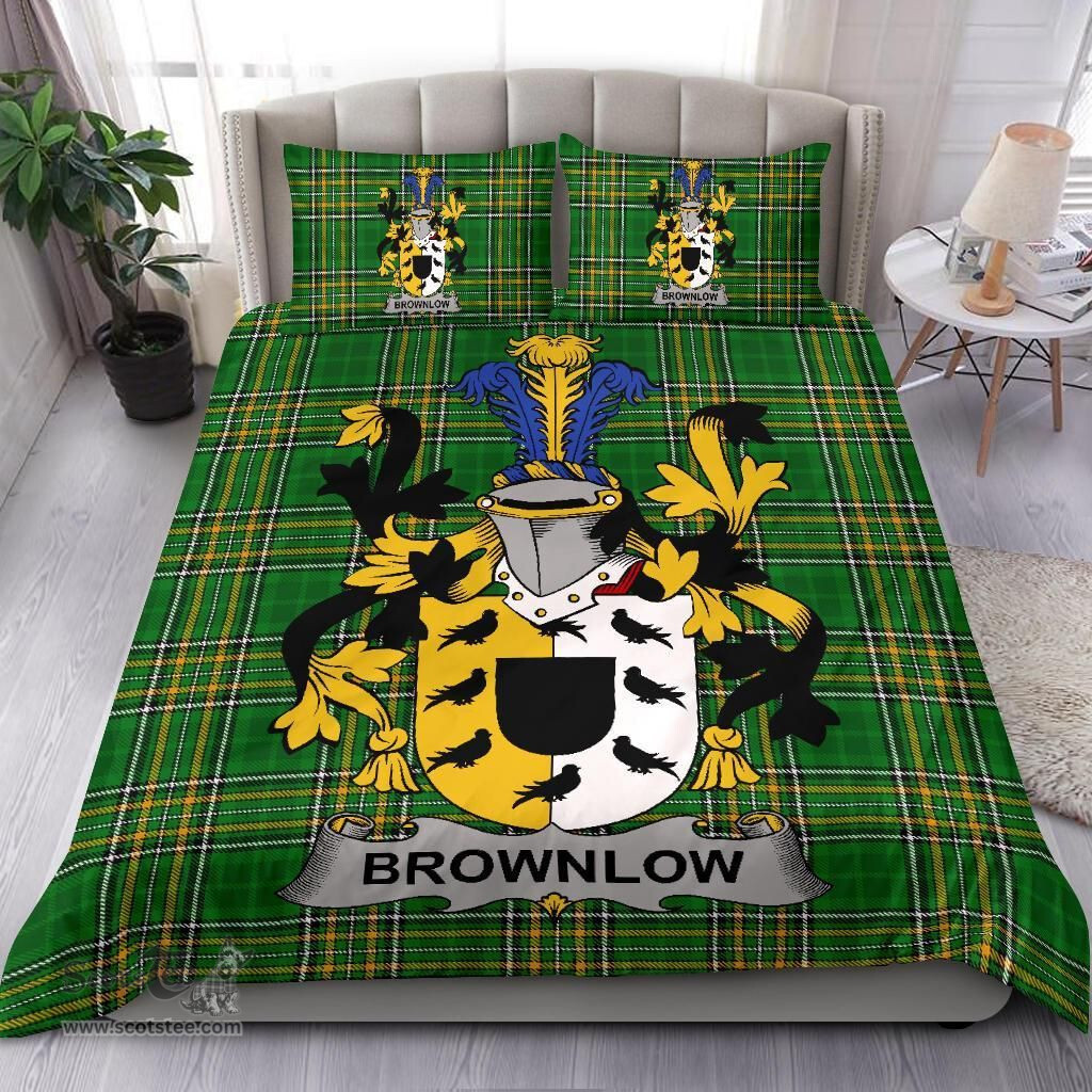 Irish Brownlow Coat of Arms Family Crest Ireland Bedding Set Irish National Tartan Irish County Bedding Set Duvet Covers