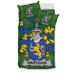Irish Hartigan or O'Hartagan Coat of Arms Family Crest Ireland Bedding Set Irish National Tartan Irish County Bedding Set Duvet Covers
