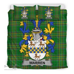 Irish Warren Coat of Arms Family Crest Ireland Bedding Set Irish National Tartan Irish County Bedding Set Duvet Covers