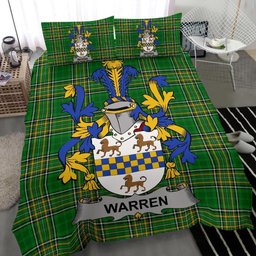 Irish Warren Coat of Arms Family Crest Ireland Bedding Set Irish National Tartan Irish County Bedding Set Duvet Covers