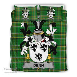 Irish Denn Coat of Arms Family Crest Ireland Bedding Set Irish National Tartan Irish County Bedding Set Duvet Covers