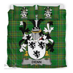 Irish Denn Coat of Arms Family Crest Ireland Bedding Set Irish National Tartan Irish County Bedding Set Duvet Covers