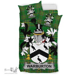 Irish Warburton Coat of Arms Family Crest Ireland Bedding Set Irish National Tartan Irish County Bedding Set Duvet Covers