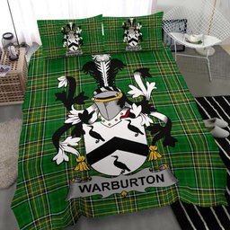 Irish Warburton Coat of Arms Family Crest Ireland Bedding Set Irish National Tartan Irish County Bedding Set Duvet Covers