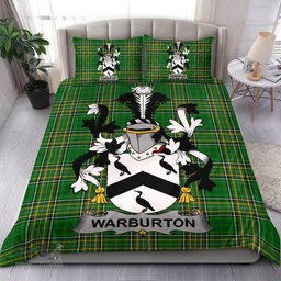 Irish Warburton Coat of Arms Family Crest Ireland Bedding Set Irish National Tartan Irish County Bedding Set Duvet Covers