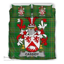 Irish Cassidy or O'Cassidy Coat of Arms Family Crest Ireland Bedding Set Irish National Tartan Irish County Bedding Set Duvet Covers