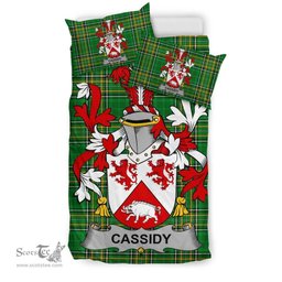 Irish Cassidy or O'Cassidy Coat of Arms Family Crest Ireland Bedding Set Irish National Tartan Irish County Bedding Set Duvet Covers