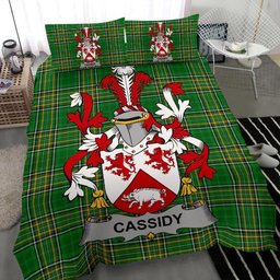 Irish Cassidy or O'Cassidy Coat of Arms Family Crest Ireland Bedding Set Irish National Tartan Irish County Bedding Set Duvet Covers