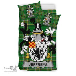 Irish Jeffreys Coat of Arms Family Crest Ireland Bedding Set Irish National Tartan Irish County Bedding Set Duvet Covers