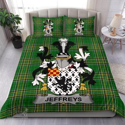 Irish Jeffreys Coat of Arms Family Crest Ireland Bedding Set Irish National Tartan Irish County Bedding Set Duvet Covers