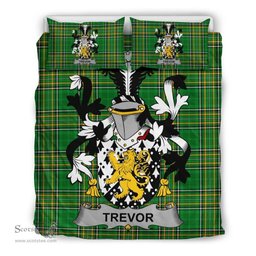 Irish Trevor Coat of Arms Family Crest Ireland Bedding Set Irish National Tartan Irish County Bedding Set Duvet Covers