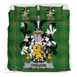 Irish Trevor Coat of Arms Family Crest Ireland Bedding Set Irish National Tartan Irish County Bedding Set Duvet Covers