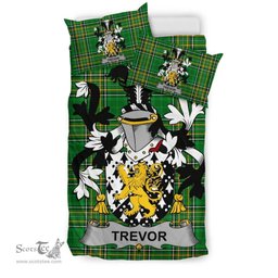 Irish Trevor Coat of Arms Family Crest Ireland Bedding Set Irish National Tartan Irish County Bedding Set Duvet Covers