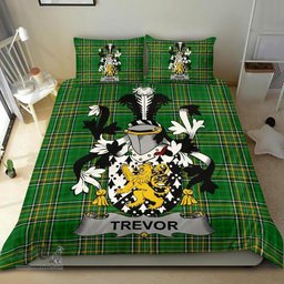 Irish Trevor Coat of Arms Family Crest Ireland Bedding Set Irish National Tartan Irish County Bedding Set Duvet Covers