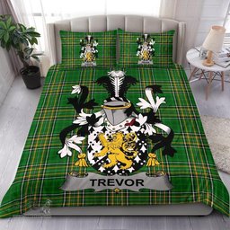 Irish Trevor Coat of Arms Family Crest Ireland Bedding Set Irish National Tartan Irish County Bedding Set Duvet Covers