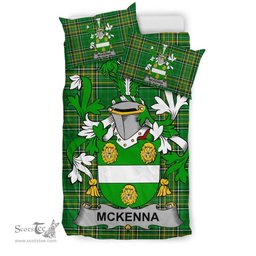 Irish McKenna or Kennagh Coat of Arms Family Crest Ireland Bedding Set Irish National Tartan Irish County Bedding Set Duvet Covers