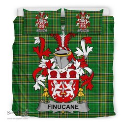 Irish Finucane or McFinucane Coat of Arms Family Crest Ireland Bedding Set Irish National Tartan Irish County Bedding Set Duvet Covers