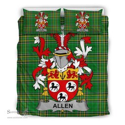 Irish Allen Coat of Arms Family Crest Ireland Bedding Set Irish National Tartan Irish County Bedding Set Duvet Covers
