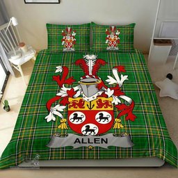 Irish Allen Coat of Arms Family Crest Ireland Bedding Set Irish National Tartan Irish County Bedding Set Duvet Covers