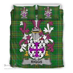 Irish Riggs Coat of Arms Family Crest Ireland Bedding Set Irish National Tartan Irish County Bedding Set Duvet Covers