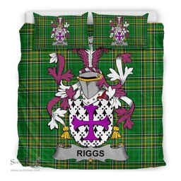 Irish Riggs Coat of Arms Family Crest Ireland Bedding Set Irish National Tartan Irish County Bedding Set Duvet Covers