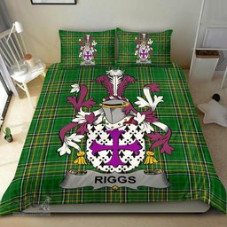 Irish Riggs Coat of Arms Family Crest Ireland Bedding Set Irish National Tartan Irish County Bedding Set Duvet Covers