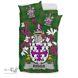 Irish Riggs Coat of Arms Family Crest Ireland Bedding Set Irish National Tartan Irish County Bedding Set Duvet Covers