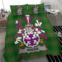 Irish Riggs Coat of Arms Family Crest Ireland Bedding Set Irish National Tartan Irish County Bedding Set Duvet Covers