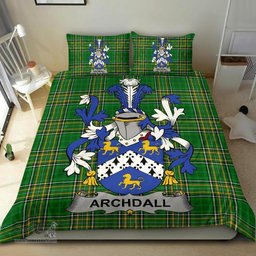 Irish Archdall Coat of Arms Family Crest Ireland Bedding Set Irish National Tartan Irish County Bedding Set Duvet Covers