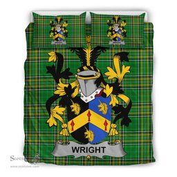 Irish Wright Coat of Arms Family Crest Ireland Bedding Set Irish National Tartan Irish County Bedding Set Duvet Covers