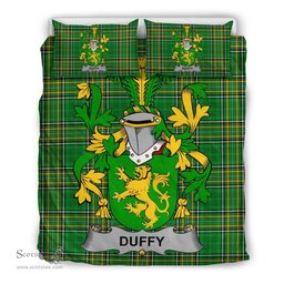 Irish Duffy or O'Duffy Coat of Arms Family Crest Ireland Bedding Set Irish National Tartan Irish County Bedding Set Duvet Covers