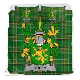Irish Duffy or O'Duffy Coat of Arms Family Crest Ireland Bedding Set Irish National Tartan Irish County Bedding Set Duvet Covers